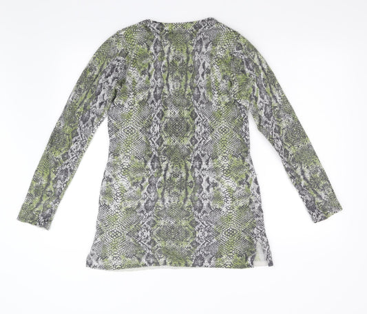 Gharani Strok Womens Green Animal Print Jumper Dress Size S
