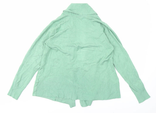 Classic Womens Green Knit Cardigan Jumper Size 12
