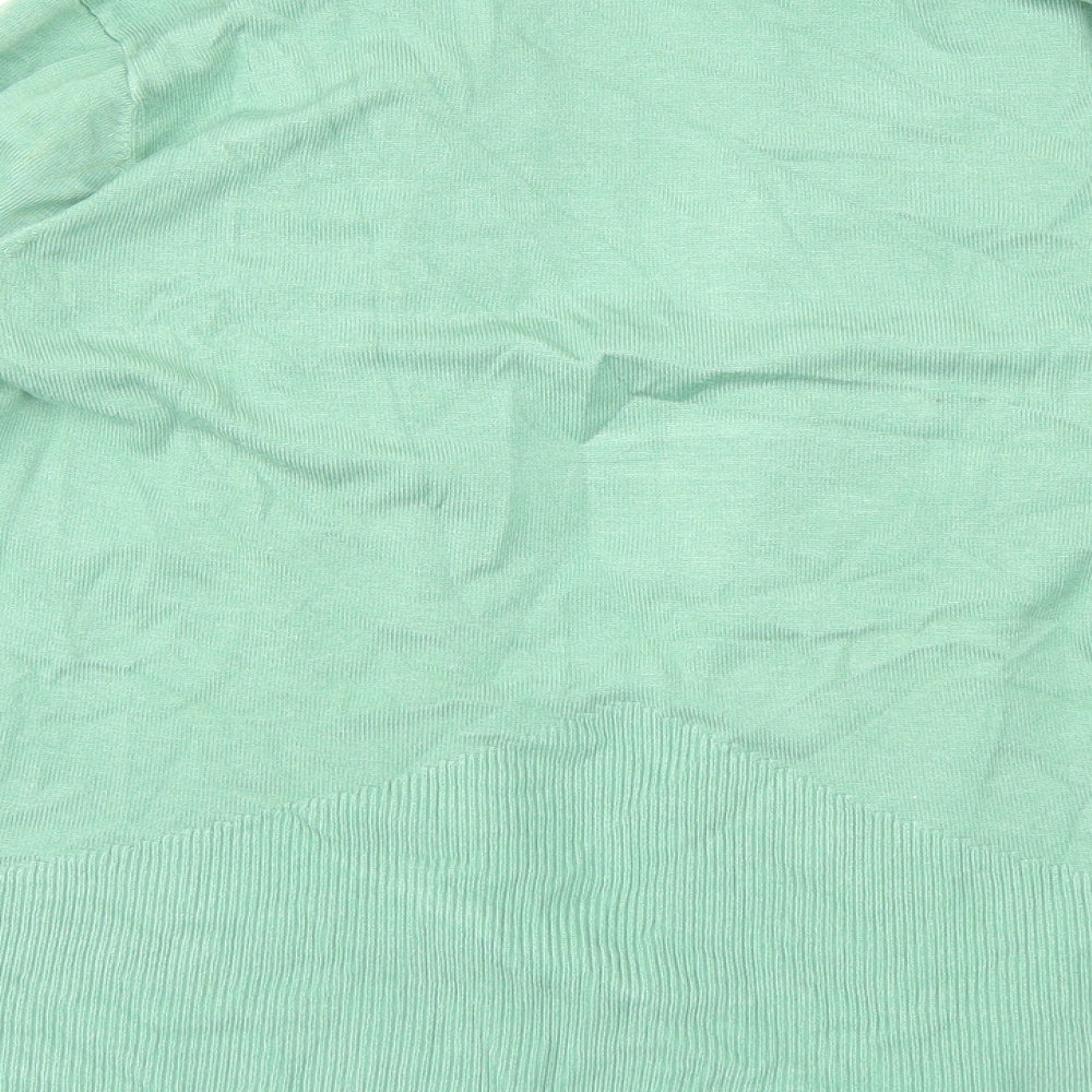 Classic Womens Green Knit Cardigan Jumper Size 12