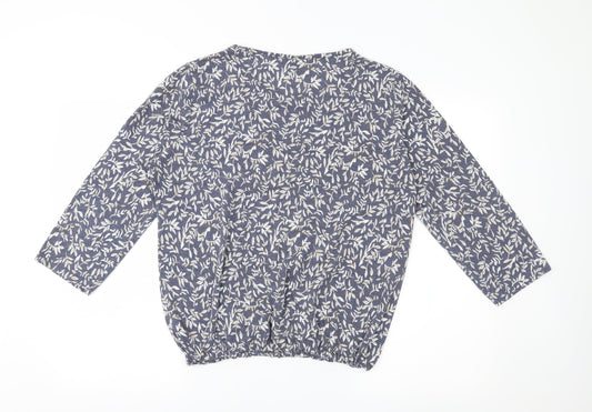 ISLE Womens Grey Floral Jersey Pullover Jumper Size M