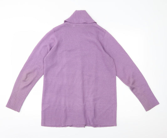 EWM Womens Purple Knit Cardigan Jumper Size S
