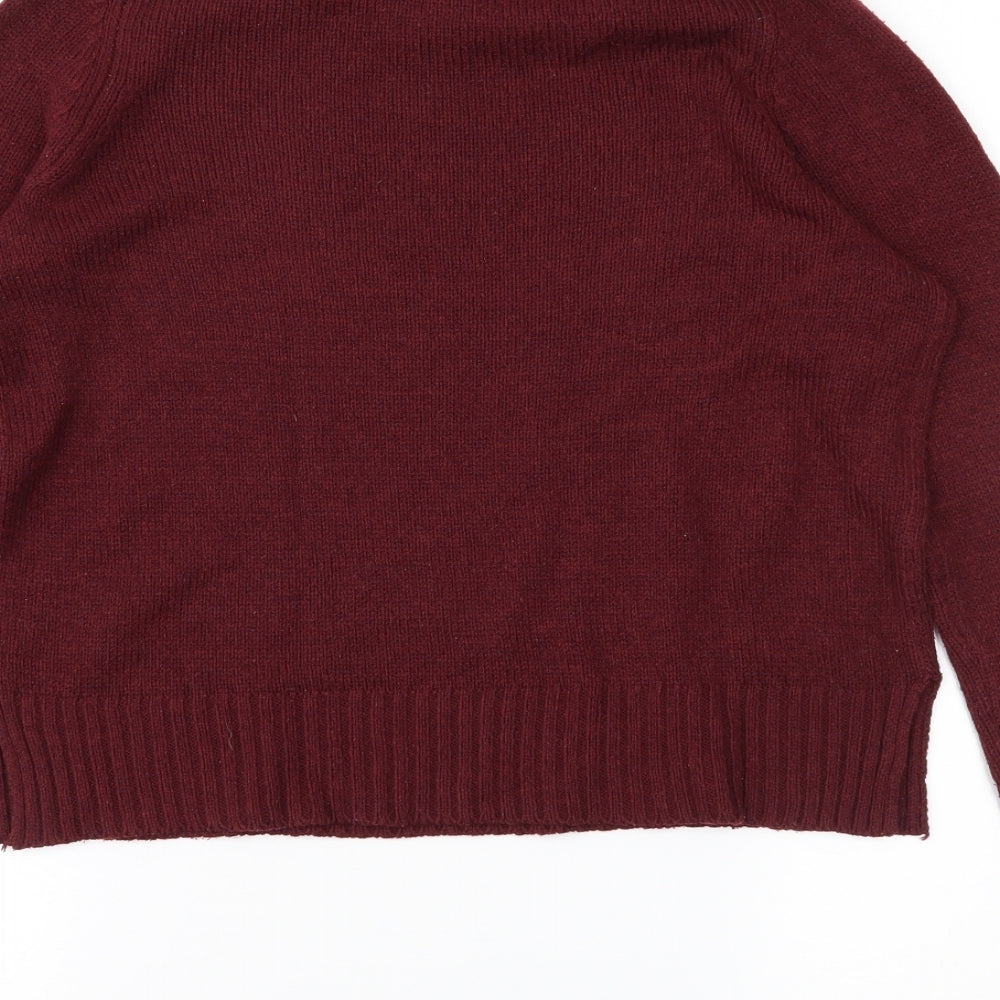 H&M Womens Red Knit Pullover Jumper Size 4
