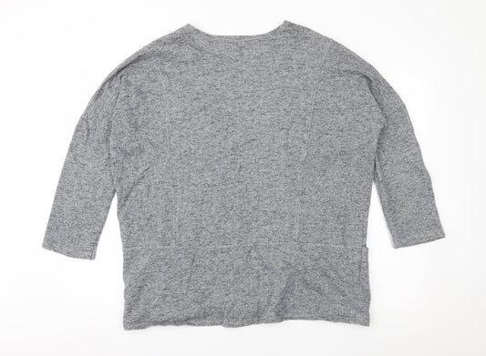 Light Before Dark Womens Grey Jersey Cardigan Jumper Size L