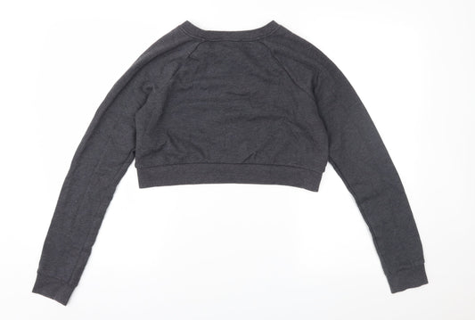FOREVER 21 Womens Grey Jersey Pullover Sweatshirt Size 6 - Cropped