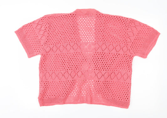 CHIC Womens Pink Knit Cardigan Jumper Size XL