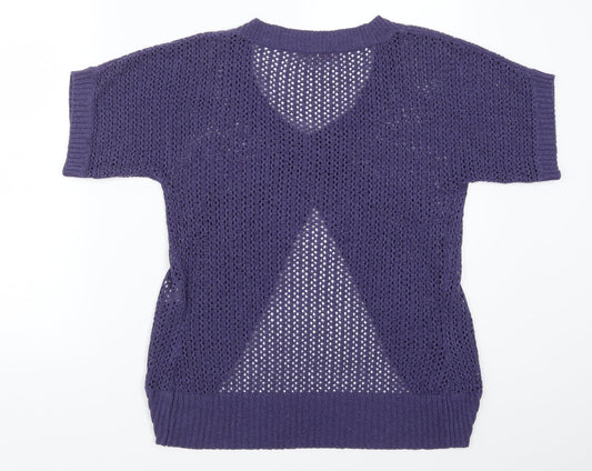 Anna Rose Womens Purple Knit Cardigan Jumper Size M