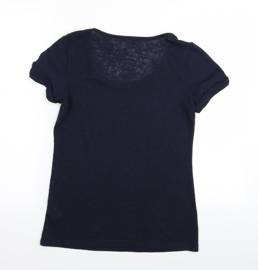 Per Una Womens Blue Basic T-Shirt Size 12