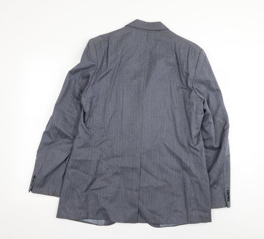 dunn and co Mens Blue Striped Jacket Blazer Size 40