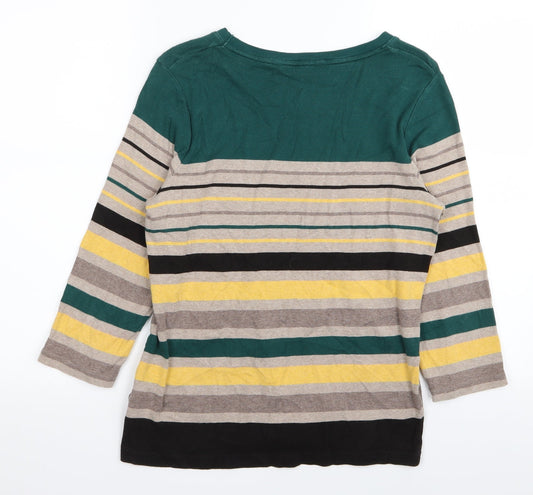 miane Womens Multicoloured Striped Basic T-Shirt Size M
