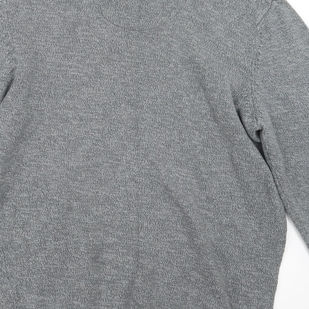 Atlantic Bay Mens Grey Knit Pullover Jumper Size S