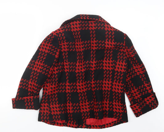 SF Collection Womens Red Geometric Jacket Size 16