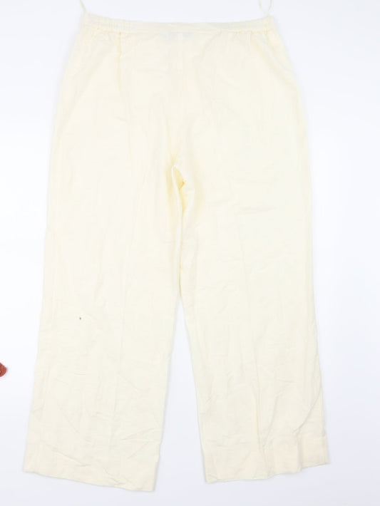 Joanna Hope Womens Ivory Trousers Size 14 L26 in