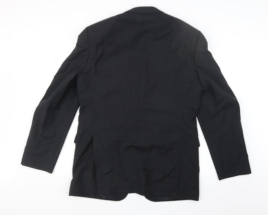 Tessuto Mens Black Jacket Suit Jacket Size 40