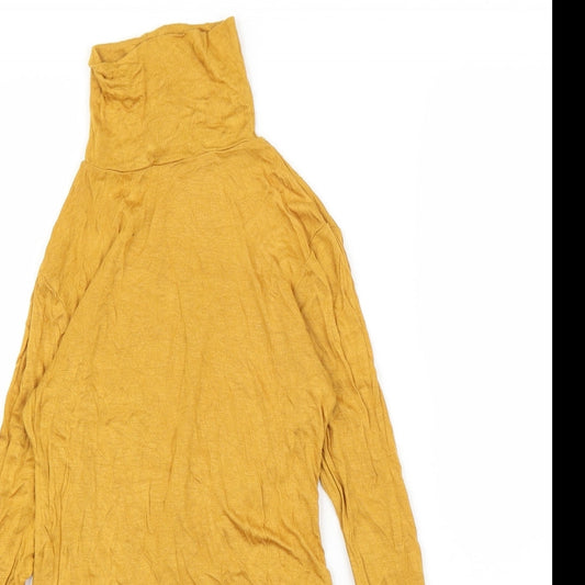 Active Basic Womens Yellow Rayon Basic T-Shirt Size S
