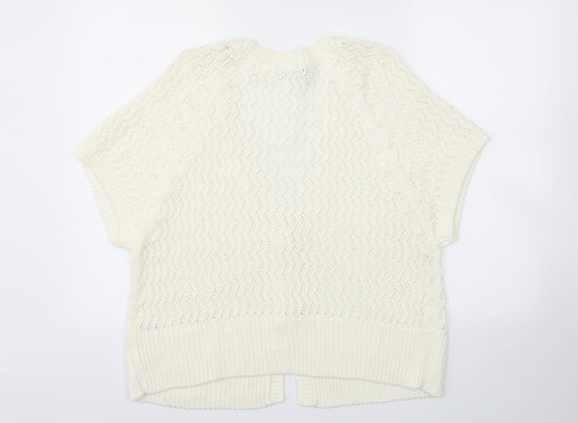 BM Womens Ivory Cardigan Jumper Size L