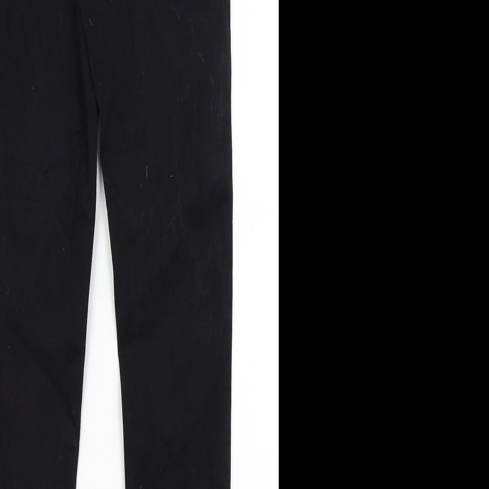 Brand and care label for Denim Co women’s black skinny jeans, size UK 8, 27-inch leg