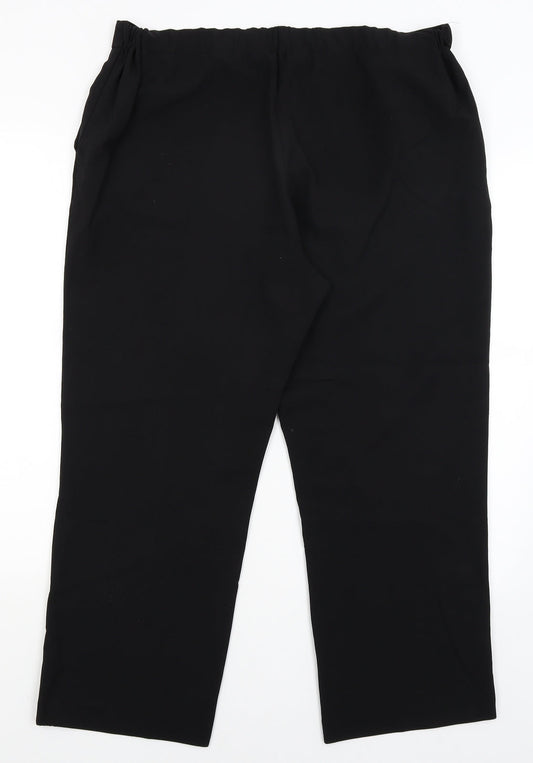 Preworn Womens Black Trousers Size 16 L25 in