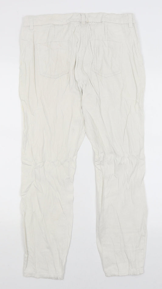 BHS Womens White Straight Jeans Size 14 L27 in