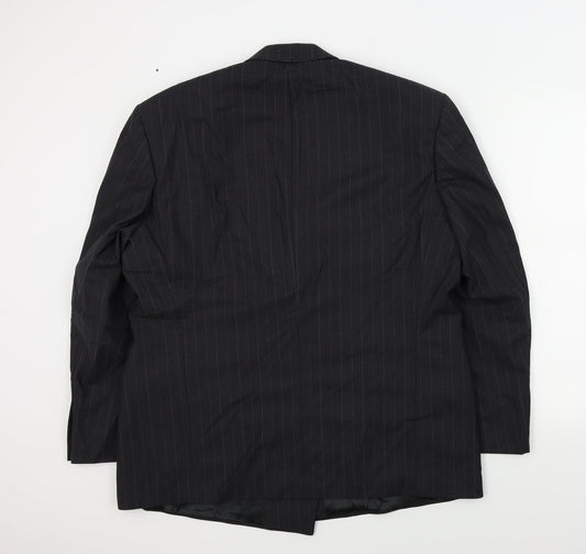 M&S Mens Grey Striped Jacket Suit Jacket Size 44