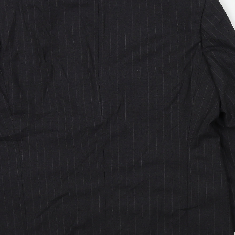 M&S Mens Grey Striped Jacket Suit Jacket Size 44