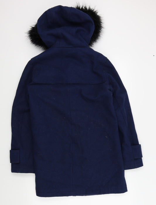 Sparkle & Fade Womens Blue Overcoat Coat Size S