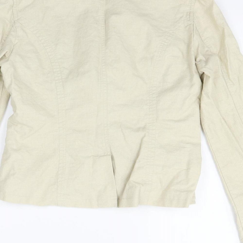 Lipo Lipo Womens Beige Jacket Blazer Size 8
