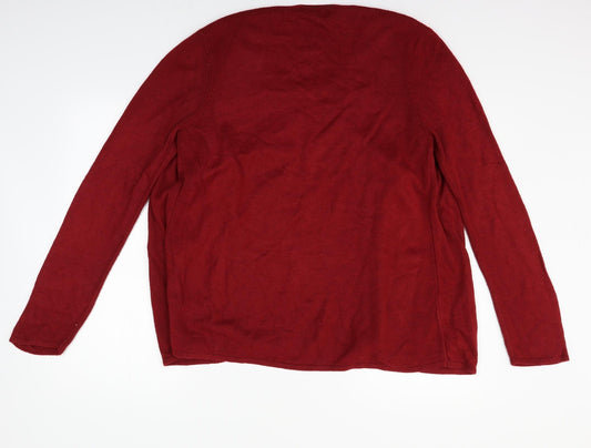 BM Womens Red Pullover Jumper Size L
