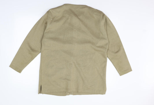 LEXY Womens Beige Cardigan Jumper Size L