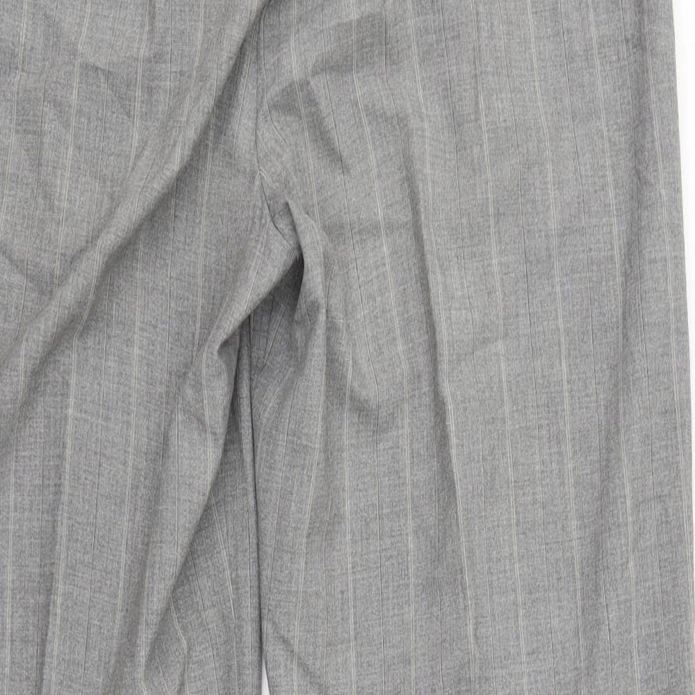 Per Una Womens Grey Houndstooth Trousers Size 14 L27 in