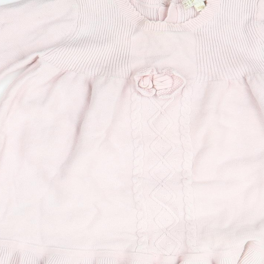 Brand and care label for Zip Zap girls’ pink fit & flare, size 18, months