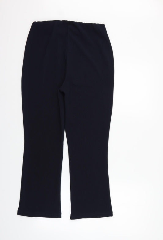 MORGAN JANE Womens Blue Trousers Size 12 L24 in - Elastic Waist Band