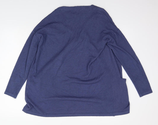 miss charm Womens Blue Cardigan Jumper Size L