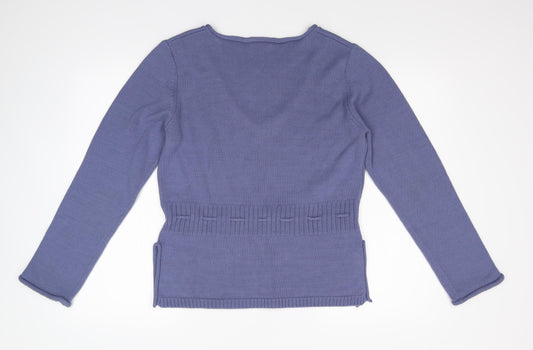 South Womens Blue Knit Pullover Jumper Size 16