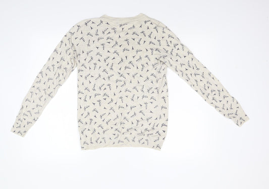 M&S Womens Beige Knit Pullover Jumper Size 12