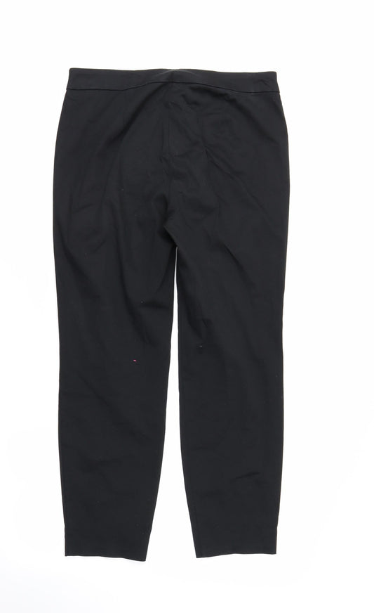 Preworn Womens Black Trousers Size 12 L26 in