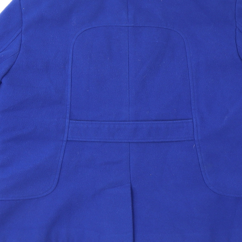 M&Co Womens Blue Overcoat Coat Size 14