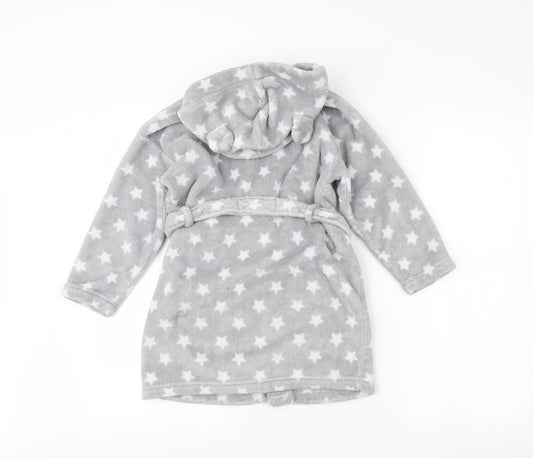 NEXT Girls Grey Solid Capri Robe Size 5-6 Years
