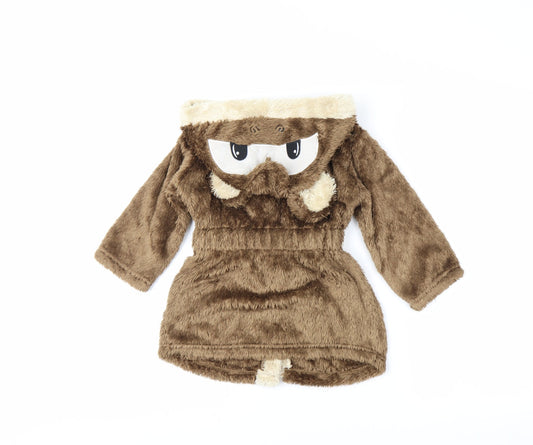 Preworn Girls Brown Solid Capri Robe Size 2-3 Years - BEAR