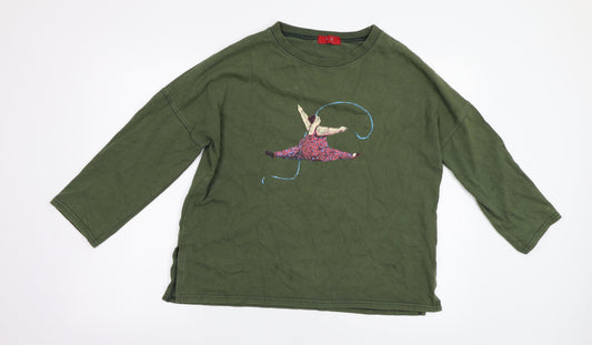 Preworn Womens Green Pullover Sweatshirt Size 8