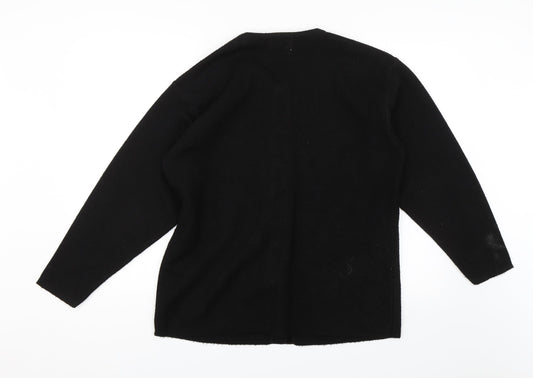 Paramour Womens Black Floral Cardigan Jumper Size M