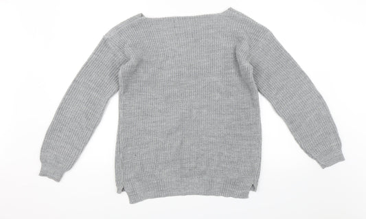 Boohoo Womens Grey Pullover Jumper Size S