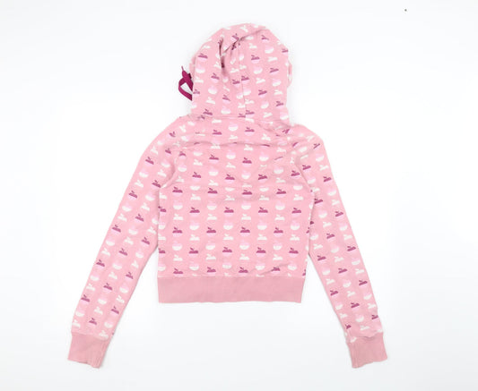 XDYE Girls Pink Pullover Hoodie Size M - Apple Print