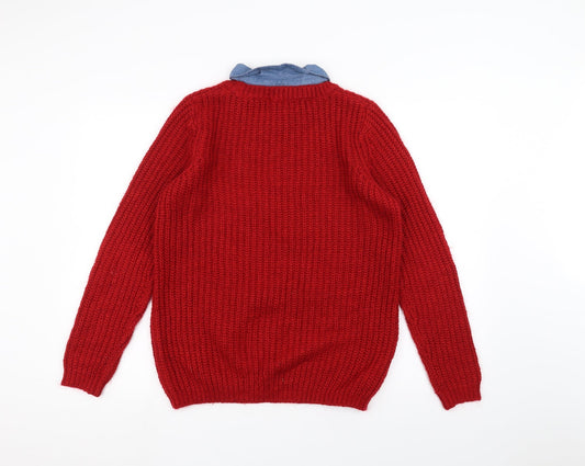 NEXT Womens Red Knit Pullover Jumper Size 10
