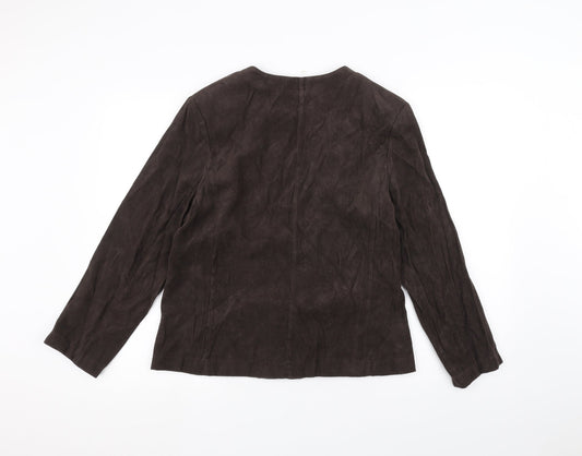 ELVI Womens Brown Jacket Size 12