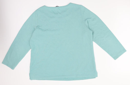 BM Womens Blue Pullover Jumper Size M - lace trim on collar