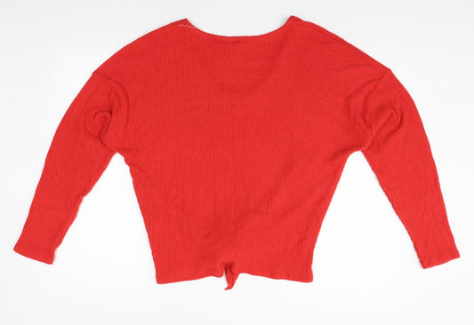 m Womens Red Pullover Jumper Size M