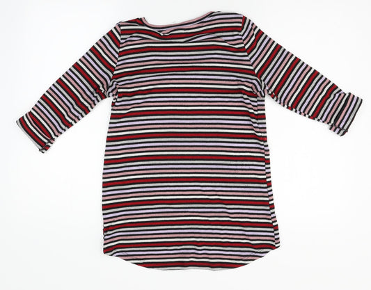 New Look Womens Red Striped Pullover Jumper Size 8