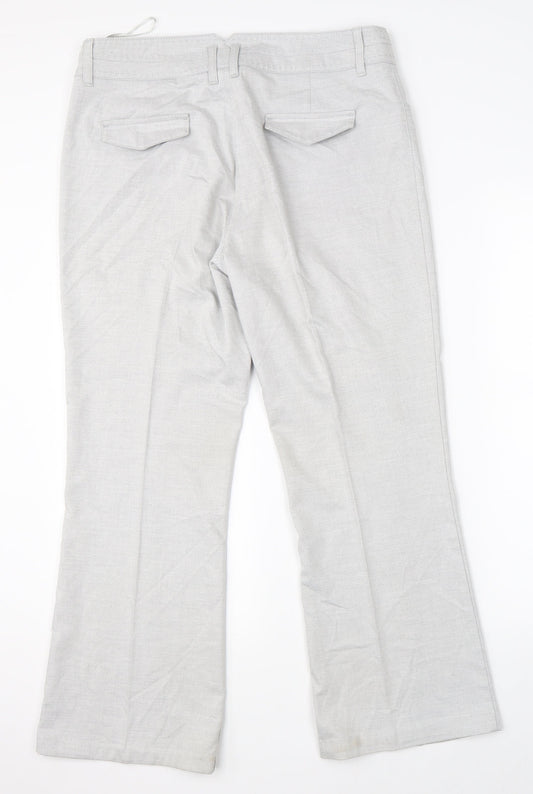 Per Una Womens Grey Trousers Size 14 L26 in