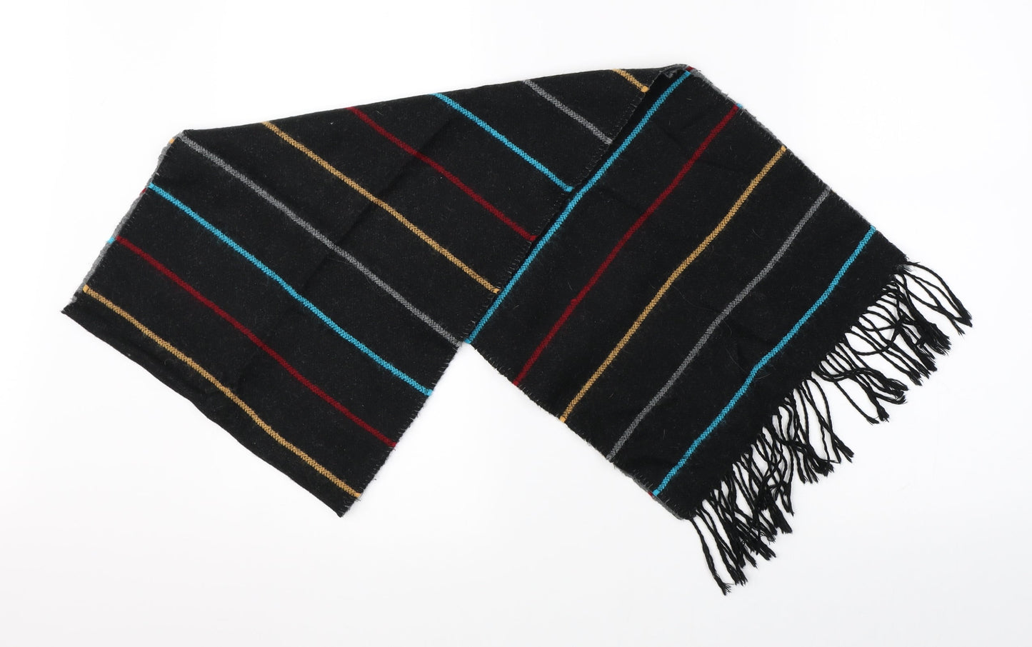 Preworn Unisex Black Striped Scarf