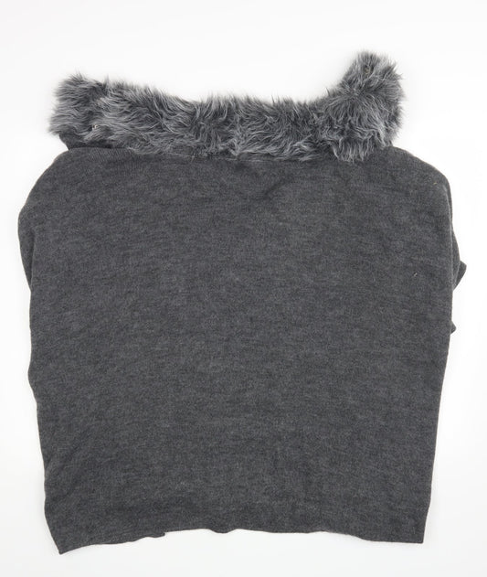 M&S Womens Grey Wrap Jumper One Size